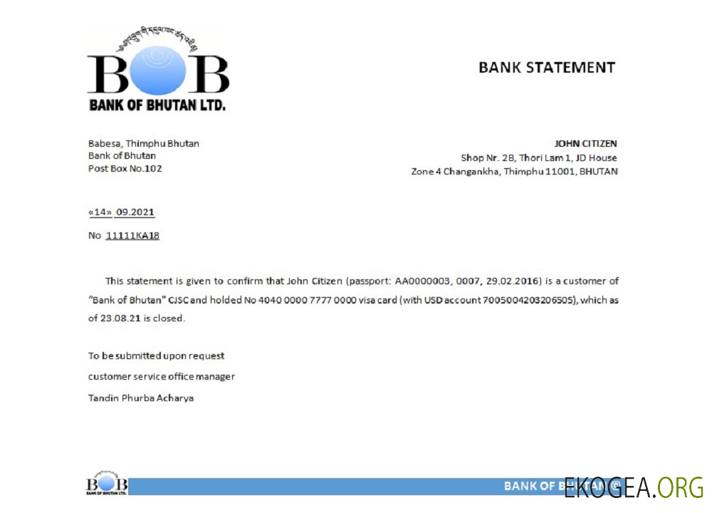 Bhoutan , Référence de la Banque du Bhoutan , closure